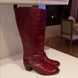 Red Leather Women's FRYE Boots